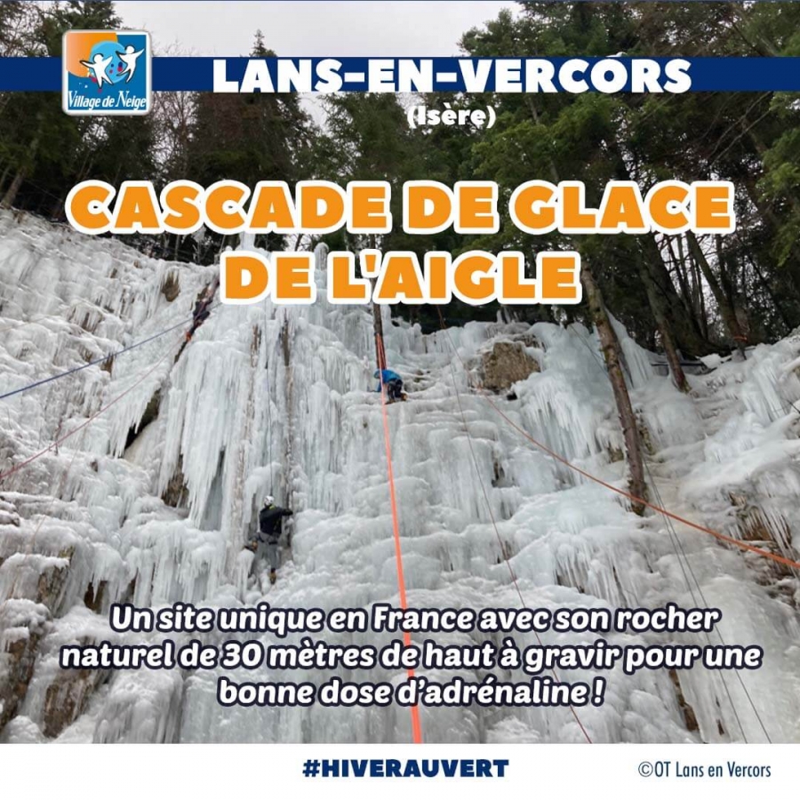 Cascade de glace de Lans-en-Vercors (Isère) © Office de Tourisme de Lans en Vercors