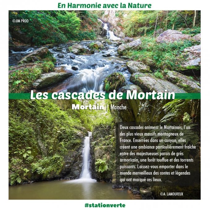 Les cascades de Mortain nées des cours d'eaux qui traversent les montagnes du Mont Saint-Michel
